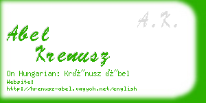 abel krenusz business card